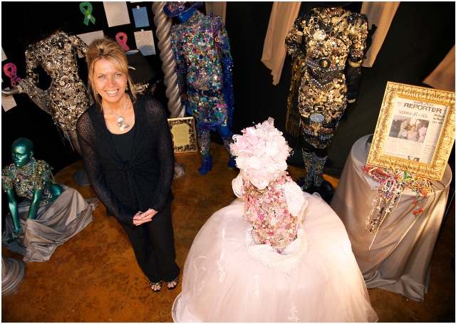 Heidi Marble with her mannequins