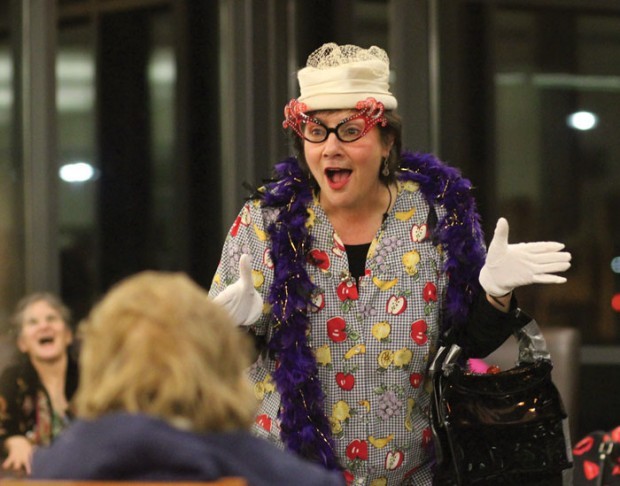 Aunt Lena mesmerizing the crowd with her humor and antics